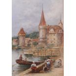 Myles Birket Foster (1825-1899)/On the Rhine/watercolour,