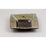 A square stoneware dish, David Frith (born 1943),