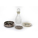 A small silver mounted decanter,