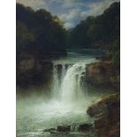 John Brandon Smith (1848-1884)/Waterfall at Pont-y-Monach/signed and dated 1872/oil on canvas,