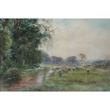 Henry Charles Fox (1855/60-1929)/Flock of Sheep/signed and dated '98/watercolour, 37cm x 53.