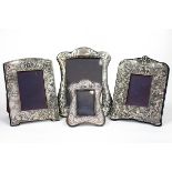 A silver photograph frame, M&LS, London 1991, of chinoiserie design, to take a photograph 16cm x