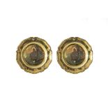 A pair of Victorian silver gilt plates, James Garrard, London 1888,