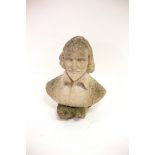 A reconstituted stone bust of Shakespeare,