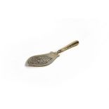 A George III silver fish slice, Peter & Ann Bateman, London 1791, the handle initialled MB, London