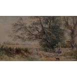 Myles Birket Foster (1825-1899)/Sheep Herded Through Gate/watercolour, 9.