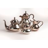 An Italian .800 standard silver four-piece tea and coffee service, marked Calegaro Italy, comprising