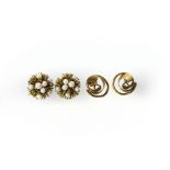 A pair of 9ct yellow gold ear clips of spiral design, approximately 9.