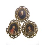 19th Century English School/Joshua Reynolds/Anthony Van Dyck/Andrea del Sarto/three oval