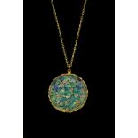 A 9ct yellow gold and opal pendant, maker SI, circa 1975,