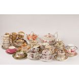 A collection of English porcelain teawares, 19th Century,
