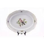 A Meissen shaped oval meat dish, 19th Century, blue crossed swords mark,