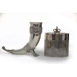 A Royal commemorative silver drinking horn, Albert Edward Jones, Birmingham 1973, for 1000 years