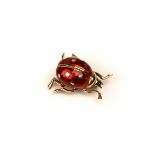 An 18ct gold and enamel ladybird brooch, circa 1994, 22mm long approximately 5.