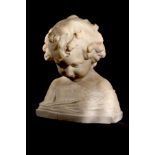 An Italian alabaster bust of a child,