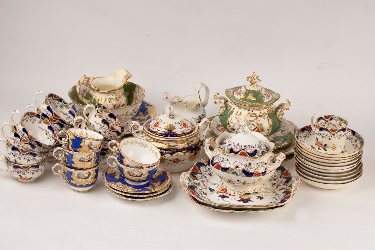 A Victorian part tea set,