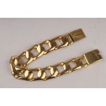 An 18ct yellow gold bracelet, maker SI, circa 1982, of flattened rectangular links, 21.