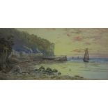 F Walters/Clovelly, North Devon/watercolour, 27.5cm x 55.