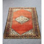 A Bidjar rug, West Persia, 180cm x 121cm and an Afghan flatweave rug,