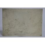 18th Century Italian School/Figures Beneath Trees/bears signature verso/old master drawing (faded),