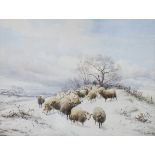 Thomas Sidney Cooper (1803-1902)/Shepherd and Flock in Snow/signed and dated 1861/watercolour,