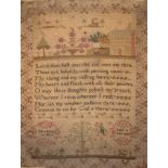 A William IV needlework sampler worked by Ellen Harby, aged 10, 1833,