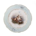 A Sèvres porcelain plate decorated a scene of two nudes with a swan, signed Antonin Boullemier,