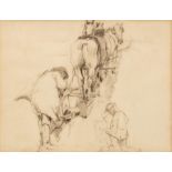 Alfred Strutt (1856-1924)/Ploughing/pencil sketch,