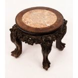 A Chinese carved hardwood vase stand,