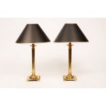 A pair of table lamps of column form,