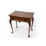 A Queen Anne style walnut side table, 77cm wide CONDITION REPORT: Height - 75.
