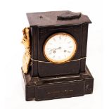 A 19th Century black marble mantle clock by Benson, Ludgate Hill, London,