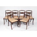 A set of six Regency rope back dining chairs