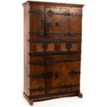 A 16th Century Westphalian standing cupboard, iron bound and with original locks, 176.