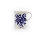 A late 18th Century Worcester blue and white pinecone tankard,