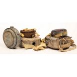 An American Civil War canteen and four others/Note: From the Glenn Tutssel collection,