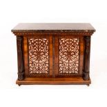 A Victorian rosewood side cabinet,