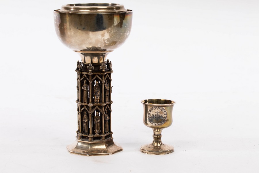 A silver chalice commemorative of the 800th Anniversary of Wells Cathedral, no.
