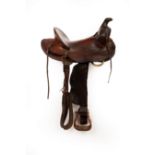 A leather Western saddle, N Porter & Co.