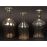 A magnum carafe and two smaller, 19th Century,