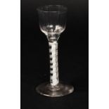 An 18th Century wine glass with double series opaque twist stem,