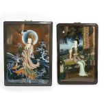 20th Century Chinese School/Guan Yin/Woman in an interior/reverse glass paintings, 53.