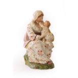 A large Staffordshire pearlware figure of the Madonna and child,