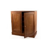 A Victorian mahogany linen press, the interior fitted sliding trays, on a plinth base, 115cm wide,