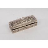 A Victorian silver box, CB, London 1897, with embossed decoration,