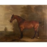 Attributed to John Boultbee (1753-1812)/Fearnought/a bay hunter in a landscape/dated 1810/oil on