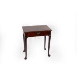 A Georgian mahogany side table fitted a single drawer on turned legs with pad feet, 63.