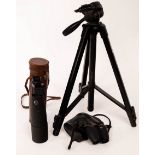 A Nickel Marburg Supra 15-60x 217120 telescope with case, a pair of Bausch & Lomb 8 x 24,