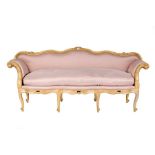 A fine French carved gilt wood canape of Louis XV design,