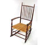 A Shaker rocking chair,